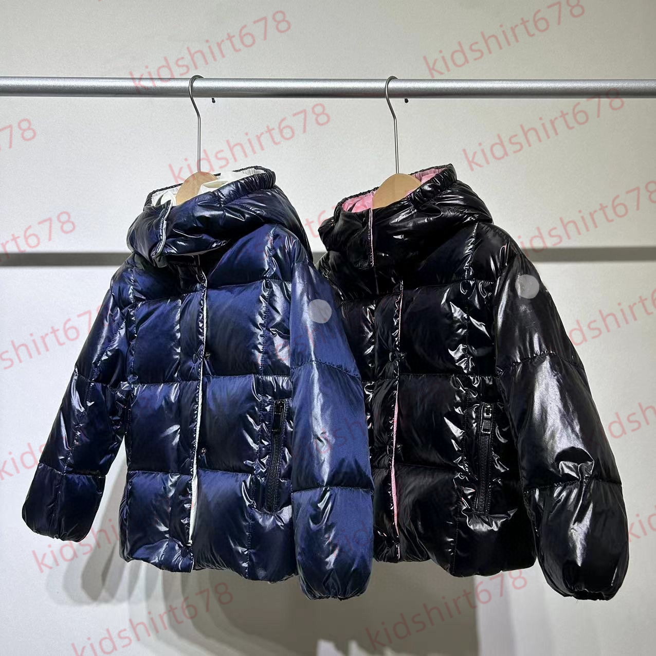 kids Down designer Hooded big fur collar coat baby down jacket 100% goose down filling top brand comfortable warm white black girl boy school coats pink jackets