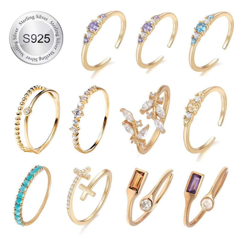 Toposh Transparent moissanite Wedding Engagement gold Quality Women's Fashion Jewelry Pure Silver Ring