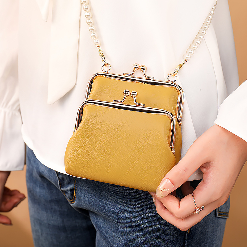 Luxury Brand Designer Bag 2022 New Simple Fashion Large Capacity Coin Purse Women's Wallet Clip Chain Crossbody Bag Money Clip