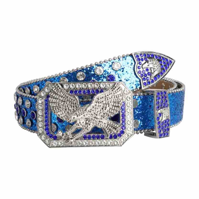 Eagle-Studded Patriotic Leather Belt Durable Buckles & Chic Design