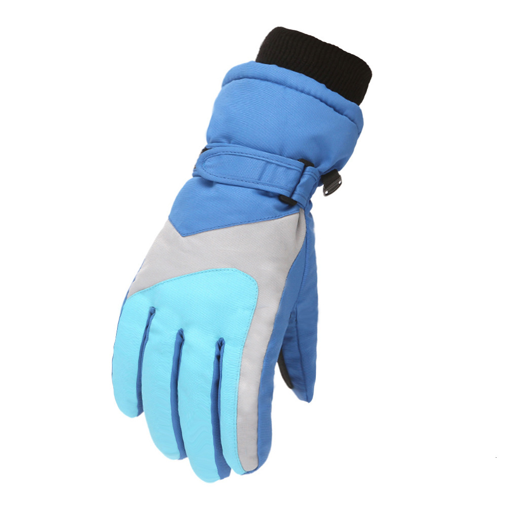 Winter Children's Men's and Women's Skiing Outdoor Windproof Waterproof Plus Veet Thickened Warm Gloves 6-16 Years Old