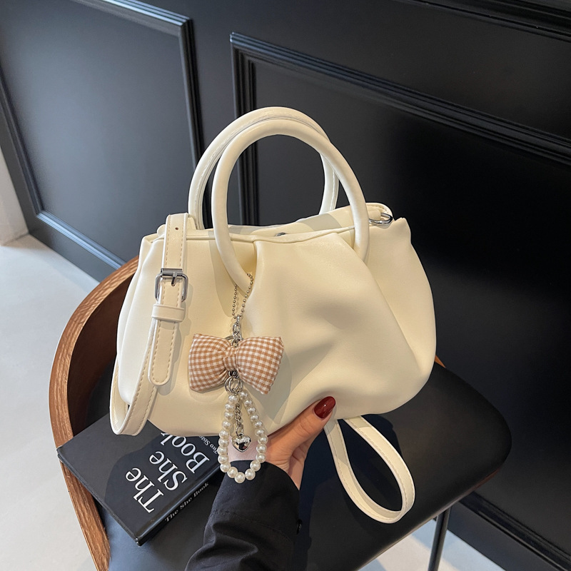 Luxury Brand Designer Bag French Style Pleated Cloud Shoulder Bag For Women 2025 New Fashion Soft Leather Handbag Basket Bag Solid Color Crossbody Bag