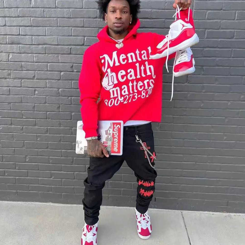 Trendy Oversized Hoodie Retro Letter Print Casual Hip Hop Sweatshirt for Men and Women L251018J7BW