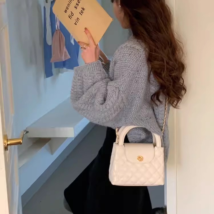 Luxury Brand Designer Bag 2024 Korean Style Simple Quilted Small Chain Bag Fashion Crossbody Handheld Small Bag