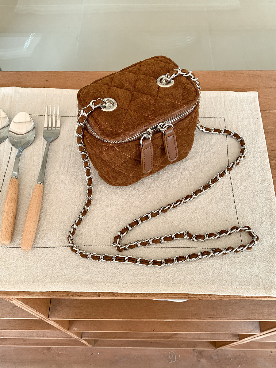 Luxury Brand Designer Bag Autumn Winter New Mini Shoulder Box Bag Fashion Lipstick Chain Bag Women's Crossbody Small Style Quilted Suede Bag