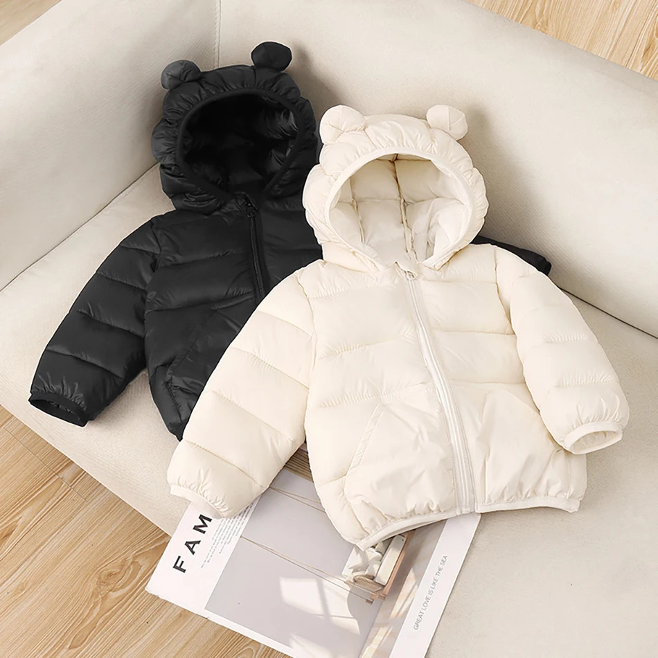 Autumn Winter Kids Leisure Hooded Down Jacket For Girls Parka Baby Boys Warm Coats Zipper Outerwear Childrens Clothing 251017