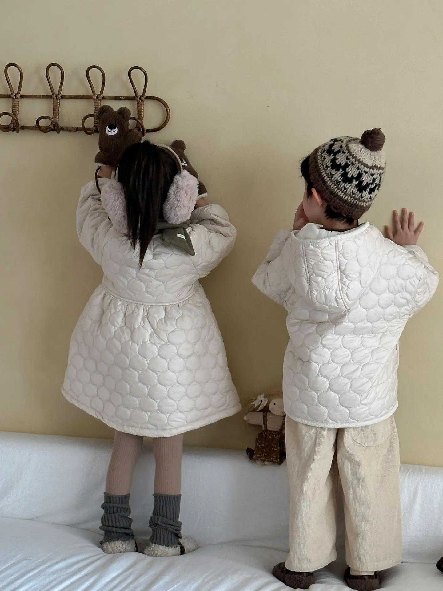 Toddler Kids Girl Down Jacket Winter Solid Color Casual Thick Little Girl Down Outwear Korean Fleece Children Girl Parka Coat 251017