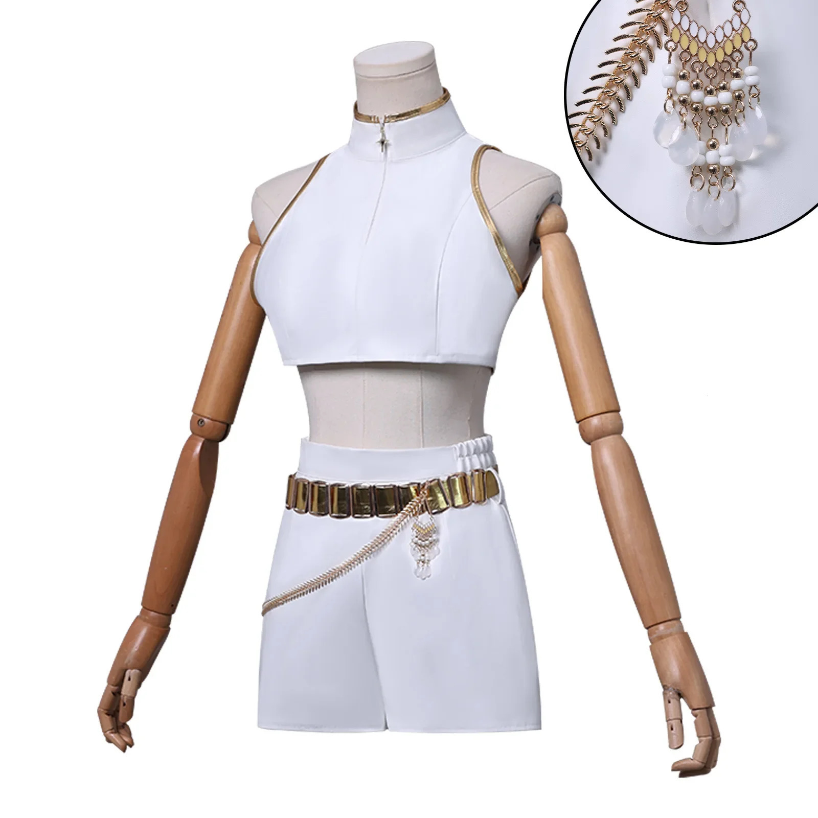 KPop Demon Hunters Kids Rumi Zoey Mira Cosplay glitter Costume White Uniform Set Huntrix Outfit For Girls Halloween Role Play 251017