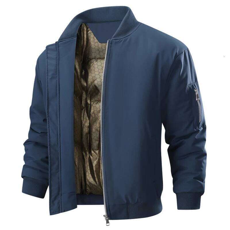 Men's Winter Jacket Loose Fit Cotton-Padded Parkas Thickened Warm Baseball Collar Coat Casual Outerwear Overcoat Men Clothing