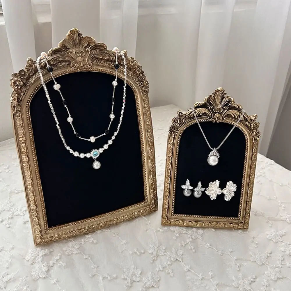 Flower pattern Po Frame Necklace Stand Vertical Antislip Pendant Chain Display Rack Multifunctional Space Saving 251016