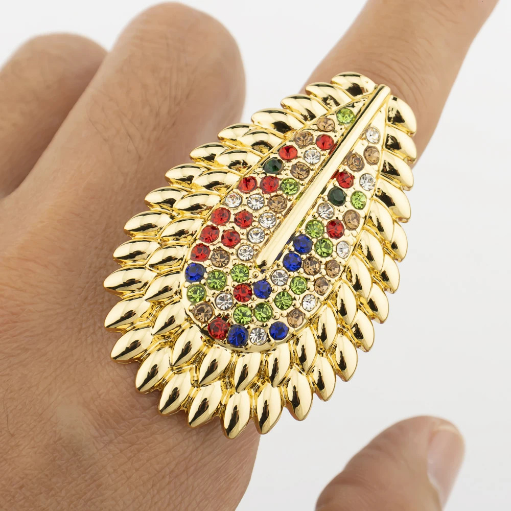 Trendy Colorful Jewelry Set for Women Zircon Collor Earrings and Necklace Large Gold Plated Bracelet Ring Style Jewelry Gift 251016