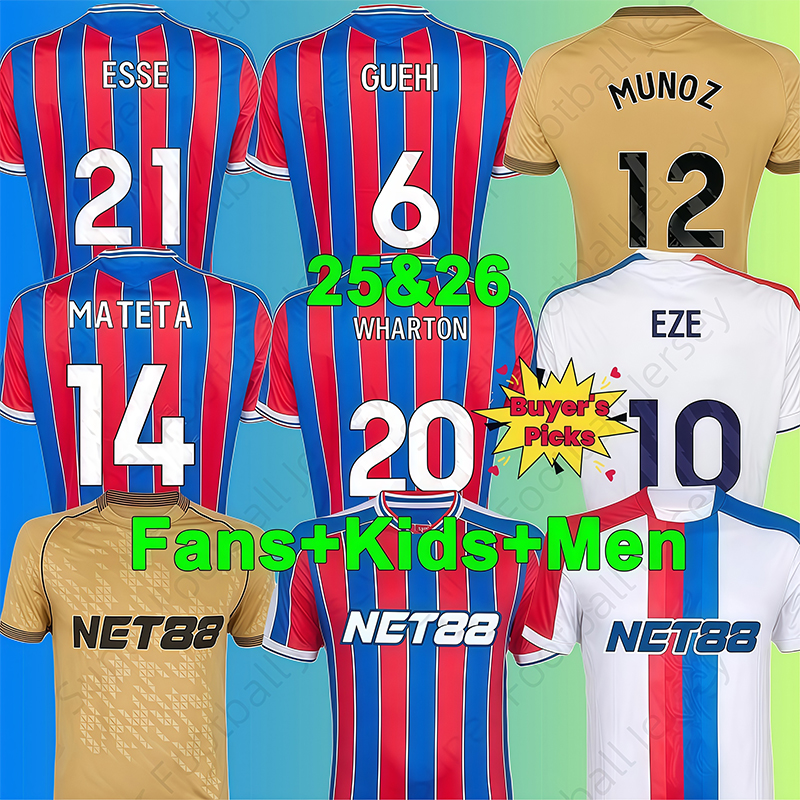 25 26 PaLaCes EZE 2025 WINNER NKETIAH SARR Soccer Jerseys 2026 Football Shirt KAMADA DOUCOURE GUEHI J.AYEW CrYsTalS MATETA EDOUARD SCHLUPP kids kits Football tops