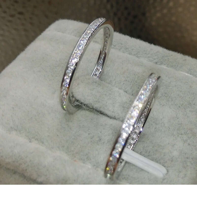 Victoria Wieck 3PCS Jewelry Princess Cut 10KT White Gold Filled Party Topaz Dia Women Wedding Band Finger Ring Gift