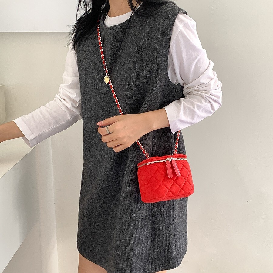 Luxury Brand Designer Bag Autumn Winter New Mini Shoulder Box Bag Fashion Lipstick Chain Bag Women's Crossbody Small Style Quilted Suede Bag