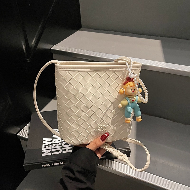 Luxury Brand Designer Bag 2025 Summer New High-Quality Woven Bucket Bag For Women, Casual Simple Versatile Shoulder Crossbody Bag