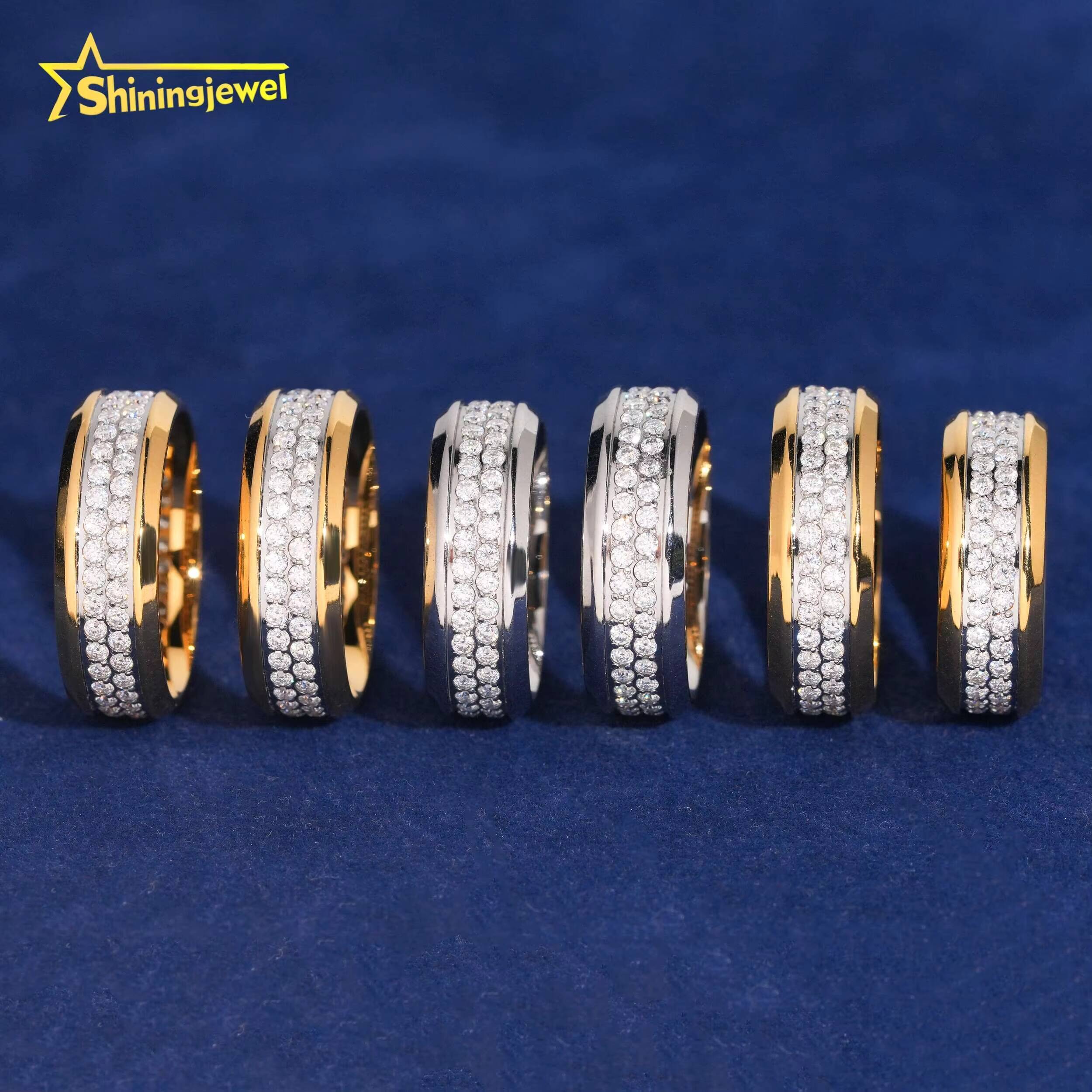 Hip Hop Men Diamond Rings Moissanite GRA Certificated Fashion Jewelry Stainless Steel Moissanite Ring Band Daily Wear