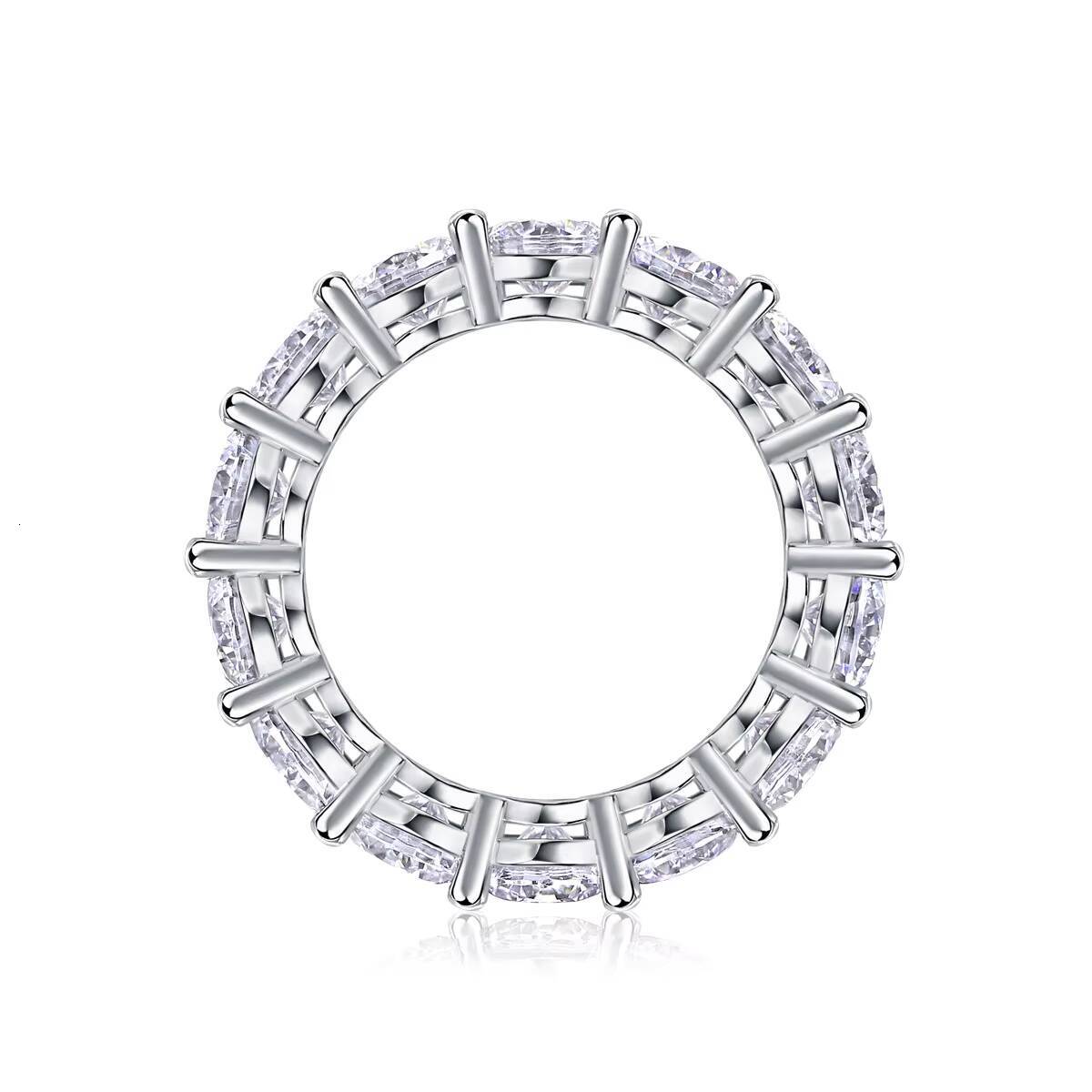 D Color Promise Eternity Band 65CT Moissanite Ring 925 Sterling Silver White Gold Plated Fine Jewelry for Weddings