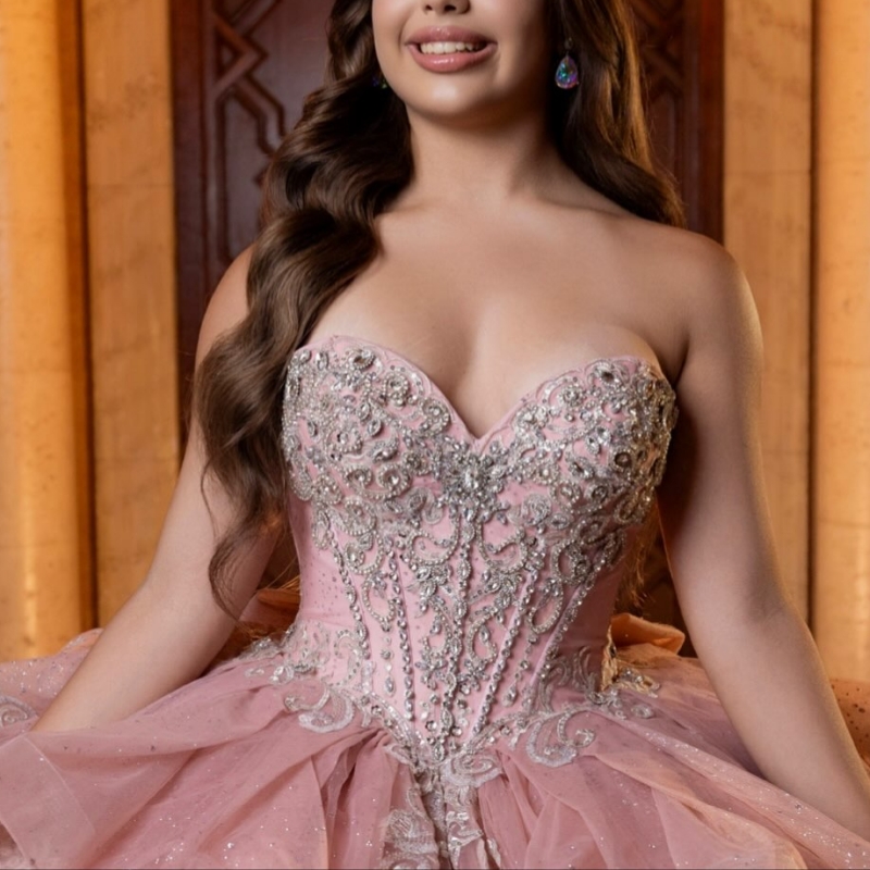 Pink Shiny Quinceanera Dresses Off The Shoulder Silvery Applique Lace Beading Crystal Tull Corset Party Birthday Sweet 16 Dres Vestidos 15 De Anos