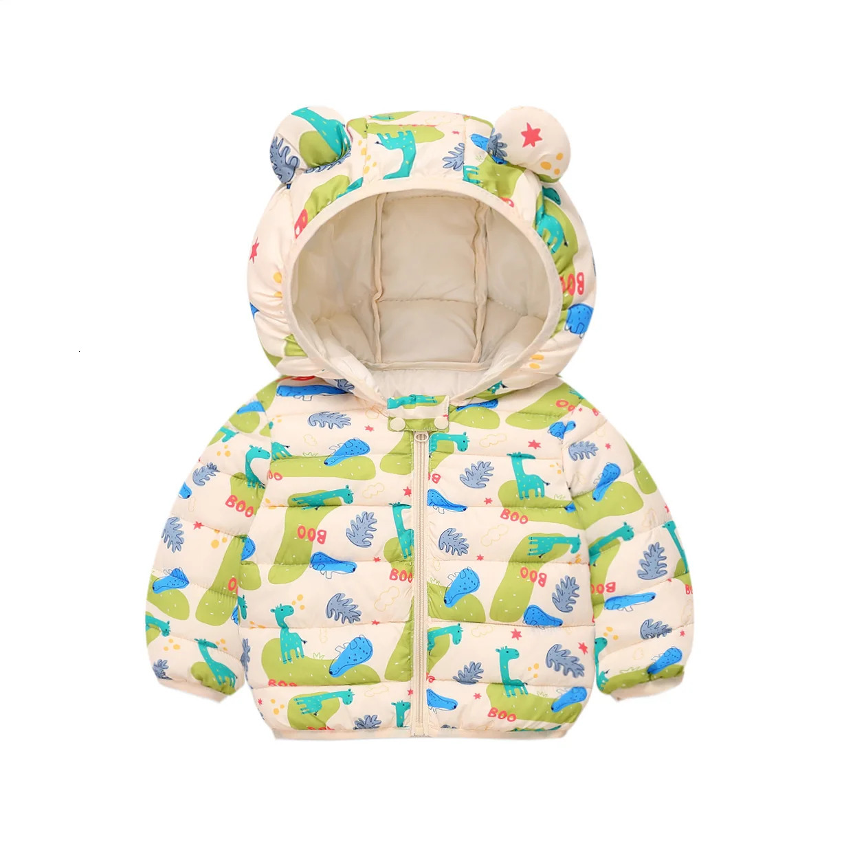 Children Down Cotton Jacket Baby Autumn Winter Light Thin Outerwear 13Years Baby Boys Girls Zipper Hooded Coat 251017