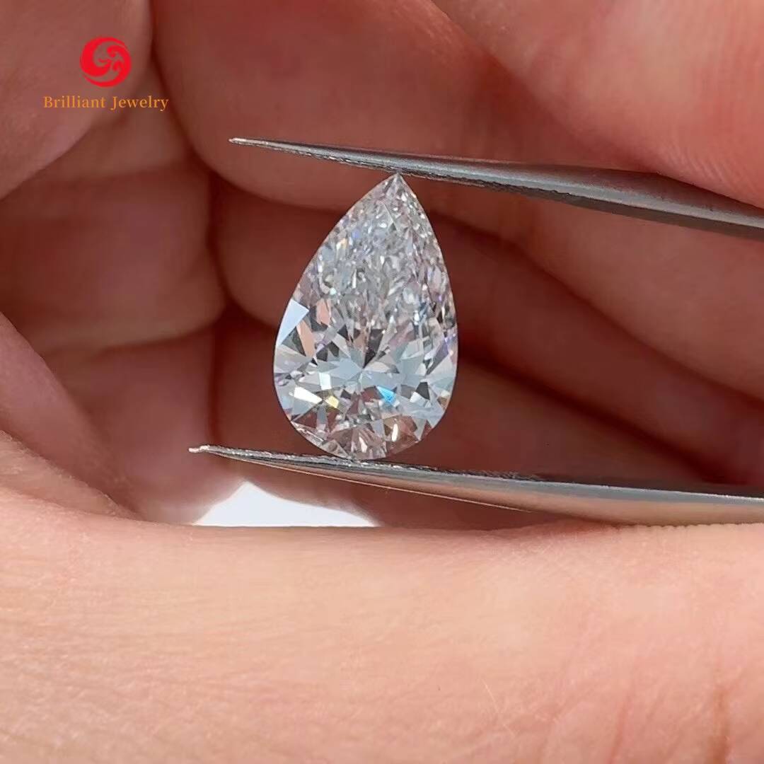 Chic Engagement Diamond Rings 1CT Pear Cut VVS VS IGI Certified Diamonds 925 Silver Lab Grown Diamond Ring