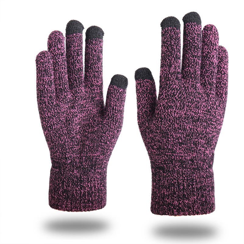 Love New Knitted Gloves Autumn Winter Outdoor Fingered Woolen Warm Thickened Touchscreen