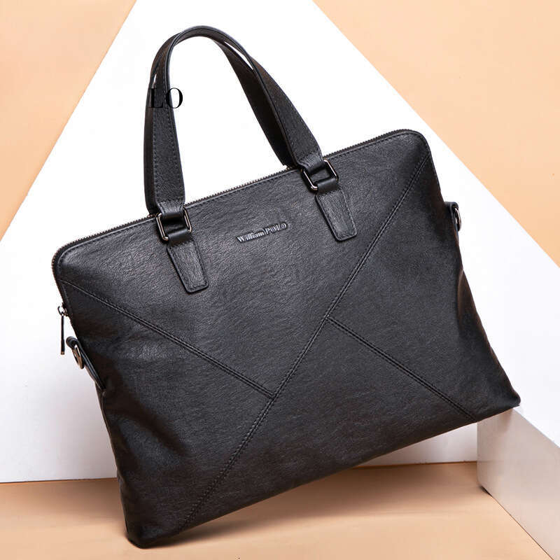 Luxury bag Briefcase Computer Bag Cowhide Business Handbag Men s Large Capacity Multi Functional