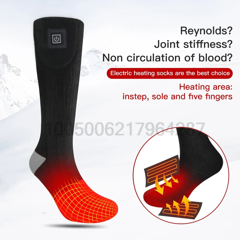 Winter Heating Socks With Battery Box Rechargeable AntiCold Men Thermal Heated Foot Warmer Outdoor Camping Ski Sports Wnter 251009