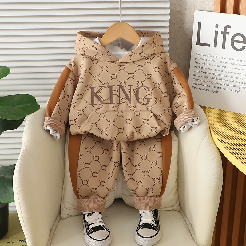 winter warm Designer Kids Clothing 2025 New Kids 2-Piece Set, Boys Girls Korean Style Fashion Long Sleeve Tracksuit, Casual Infant Outfit Free Shippin