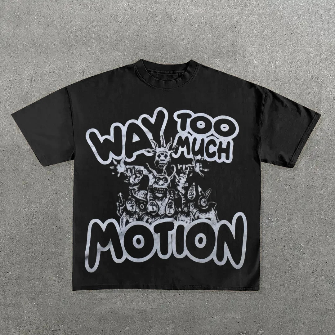 Y2K Drop Sleeves Oversized T Shirt Men Women Harajuku Hip Hop Cartoon Character Letter Graphic Printed T Shirt Cotton Goth Tops 251018