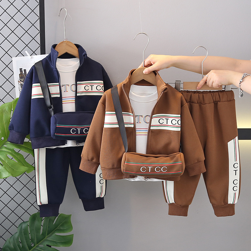 Free Shipping Luxury Kids 3-Piece Set 2025, Premium Long Sleeve Cardigan Outfit for Toddlers & Little Kids, Boutique Autumn Wear