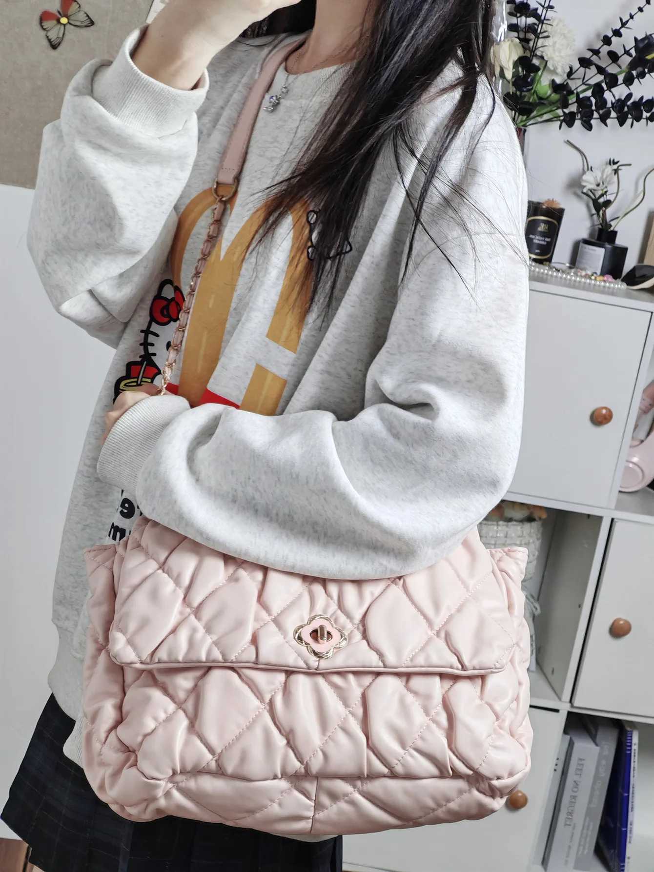 JIAERDI Sweet Cute Pink Shoulder Bags Purse Women High Street Leather Y2k Underarm Bag Female Large Capacity Handbag Aesthetic Z251018