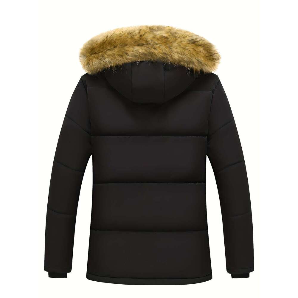 Clothing Detachable Hat Padded Coat Men's Winter Warmth In The Whole Body Plus Veet -Padded Jacket Clothing.