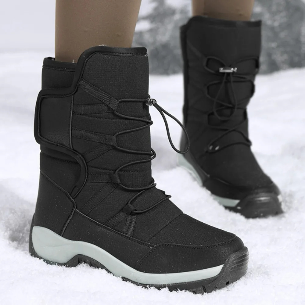 Mens Winter Shoes Waterproof Mens Boots Warm Plush Couple Snow Boots Outdoor Nonslip Hiking Boots Men Work Ankle Boots 251010