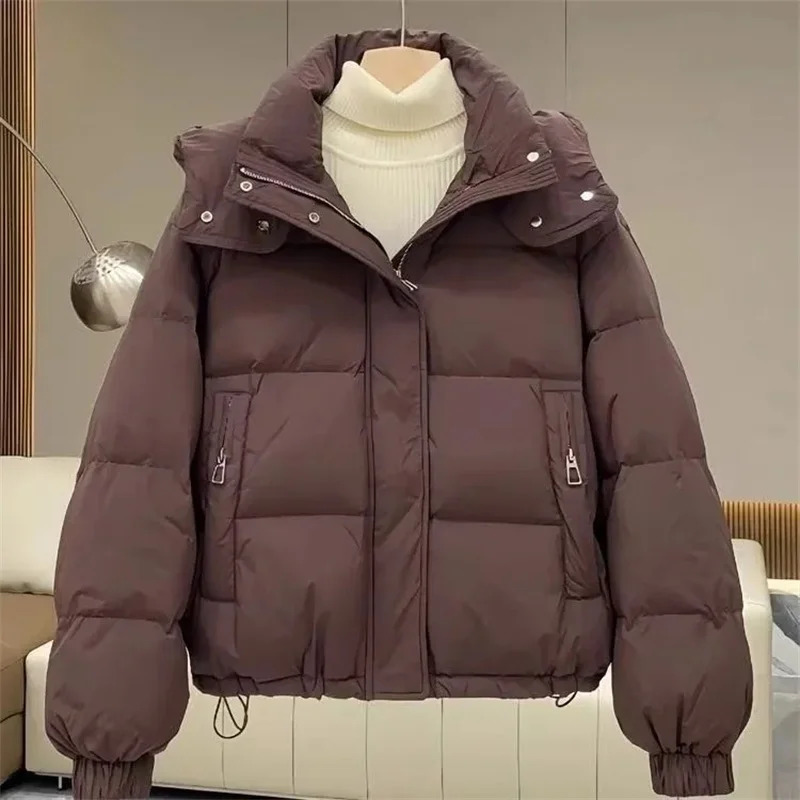 CottonPadded Coat Ladies Autumn Winter Korean Down Jacket Womens Parkas Short Bread Outerwear Hooded Cotton Jackets 251014