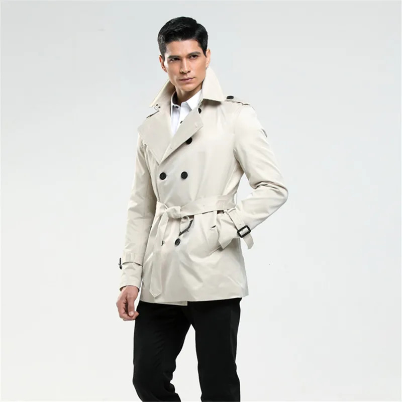 2024 Fashion Double Breasted Trench Male n Slim Fit Business Casual Outerwear Plus Size Customized Coat 251010