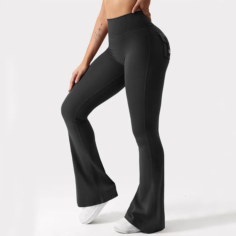 2024 est Women Wide Leg High Stretch Yoga Leggings Naked Feeling Compression Fitness Workwear with pockets Yoga Pant 251017