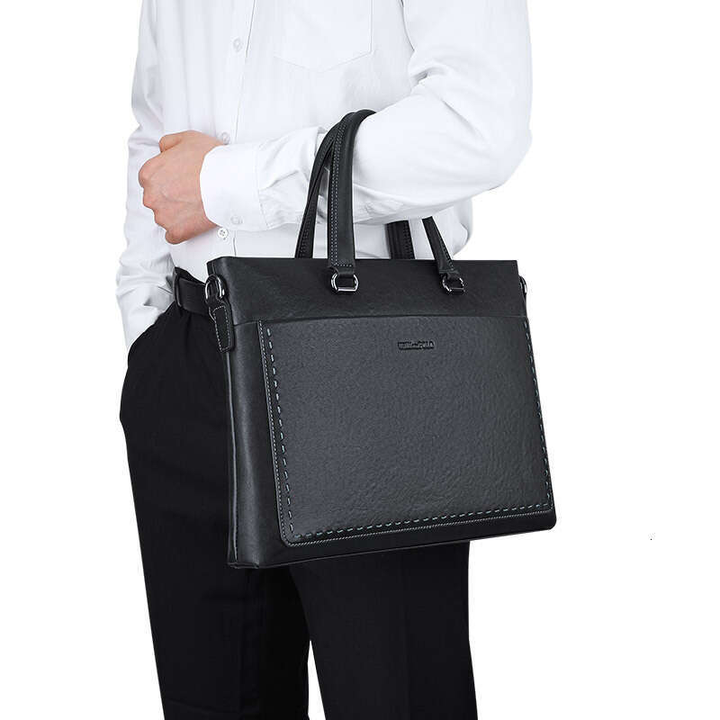 Luxury bag Briefcase Genuine Leather Business Casual Crossbody Cowhide Bag Handbag Men s Style