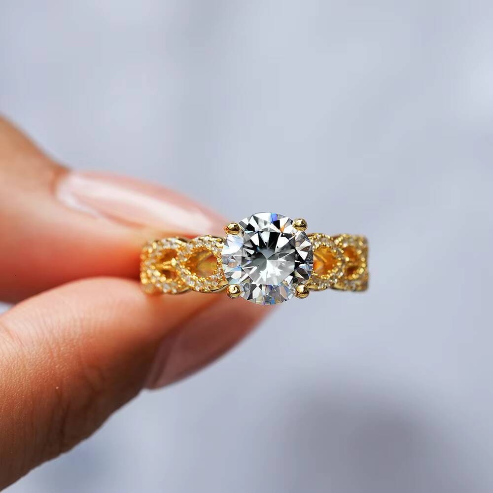 Wholesale 2ct Moissanite Rings Bridal Wedding Ring S925 Silver Jewelry Engagement Moissanite Ring for Accessories