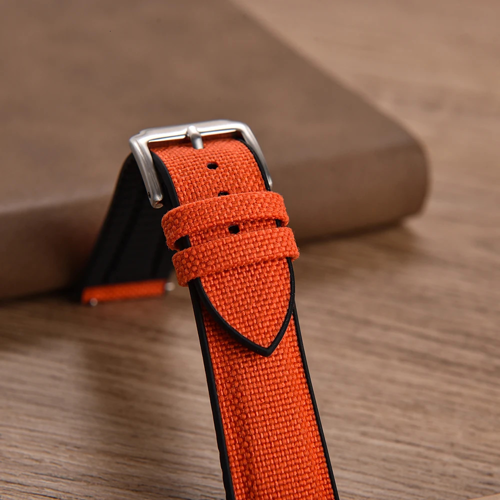 Canvas Silicone Strap 18mm 19mm 20mm 21mm 22mm Waterproof Rubber Quick Release Watch Band Universal Sports Sailcloth Wacth Strap 251016