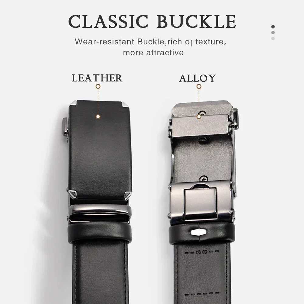Men Belt Metal Automatic Buckle Genuine Leather Belt Top Quality Mens Belt Luxury Designer Leather Belts for Men Male Belts W251018