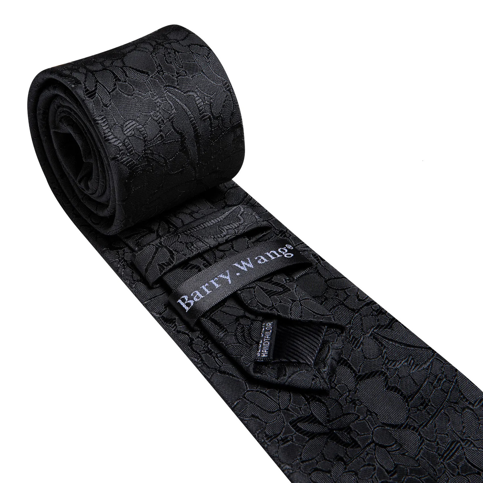 BarryWang Black White Gray Silver Men Tie Handkerchief Cufflinks Set Jacquard Necktie for Male Wedding Business Party Gift 251014