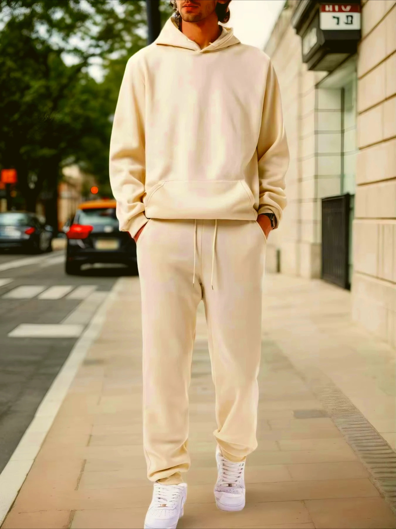 Mens Autumn and Winter Solid Color Hoodiejogging Pants Twopiece Set Fashionable Outdoor Casual Sportswear Mens Tracksuit 251016