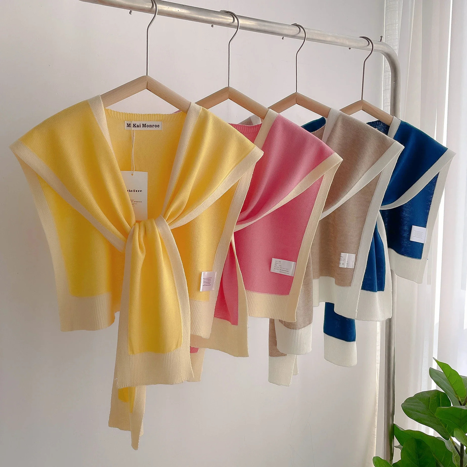 Spring And Autumn Knitted Striped Shawl With HighGrade Summer Office AirConditioned Room Neck And Shoulder Scarf 251016