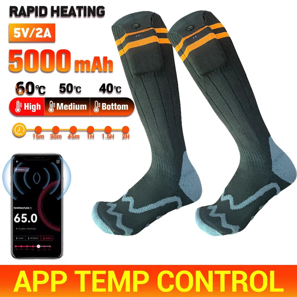 Winter Heated Sock Rechargeable Battery Stocking Electric Heating Ski Socks Sports Man Thermal with Warmer Foot 251009