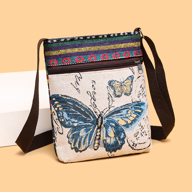 New women's crossbody bag canvas woven designer Chinese style cute multifunctional shoulder bag mobile phone bag Miao crossbody bag