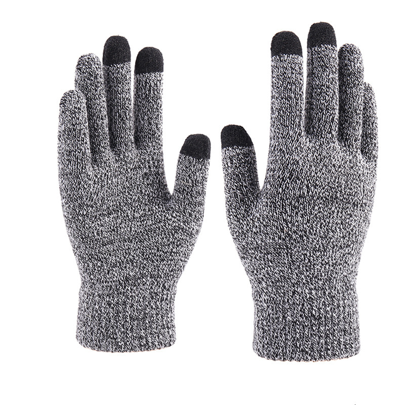 Love New Knitted Gloves Autumn Winter Outdoor Fingered Woolen Warm Thickened Touchscreen