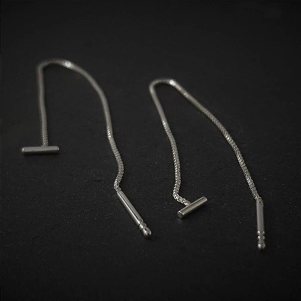 Luxury earrings Fashion Minimalist Long Earring Silver Color Simple Tassel Chain Earrings Women Ear Line Jewelry Gift free shipping
