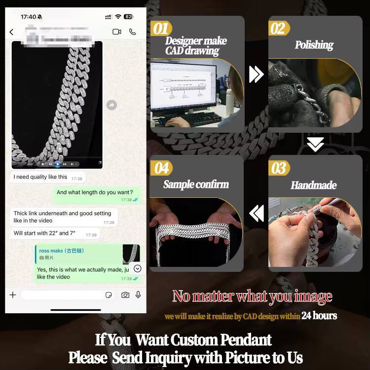 10mm Moissanite Cuban Mens Hip Hop Vvs Diamond Chain Prong Set Moissanite Cuban Link Chain