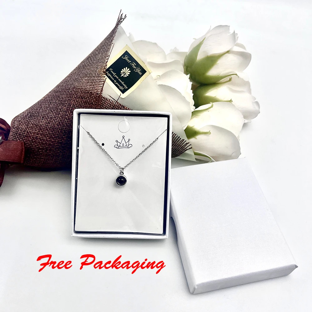Custom Po Projection Necklace Stainless Steel Chain Heart Flower Start Pendant DIY Picture Inside Couple Family 251008