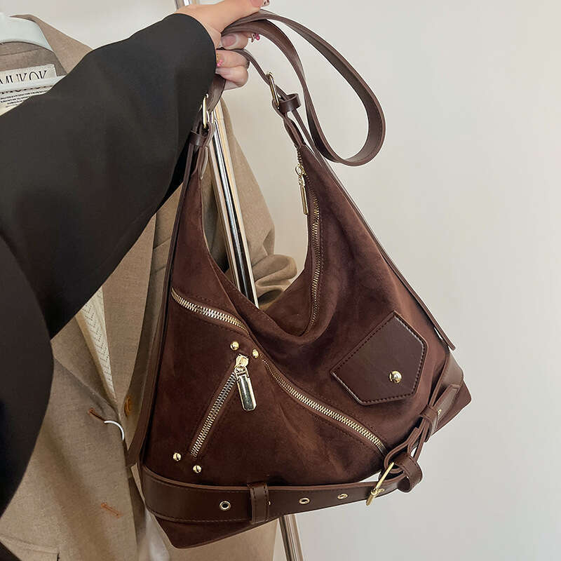 Casual Designer Bags Commuting Large Capacity Suede for Women 2025 New Autumn Winter Versatile Crossbody Single Shoulder Tote Bag